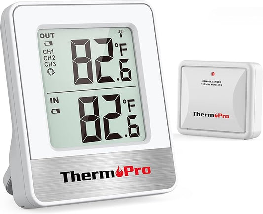 ThermoPro 500FT Indoor Outdoor Thermometer Wireless, Outdoor Thermometers for Patio with Temperature Sensor, Outside RoomThermometer for House Home Reptile Baby Room Temperature Monitor