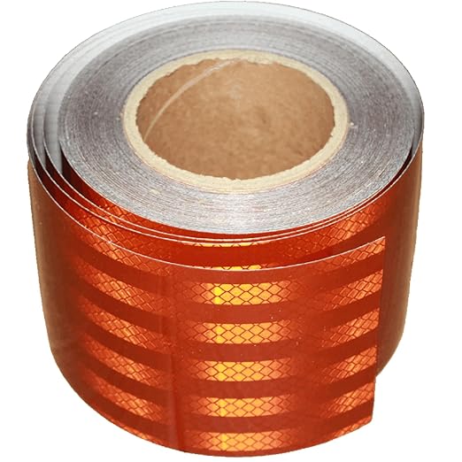 Non Fading Reflective Tape Brown Outdoor Waterproof 4 inch Wide, High Visibility Safety Warning Reflector Sticker Strips (68 feet)