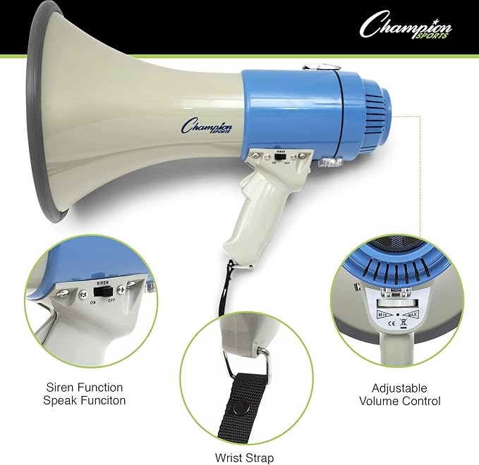 Champion Sports Megaphone - Multiple Power Ranges and Features