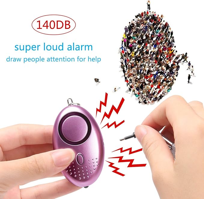 Personal Alarm for Women, 5 Pack 140DB Emergency Self-Defense Security Alarm Keychain with LED Light for Women Kids and Elders