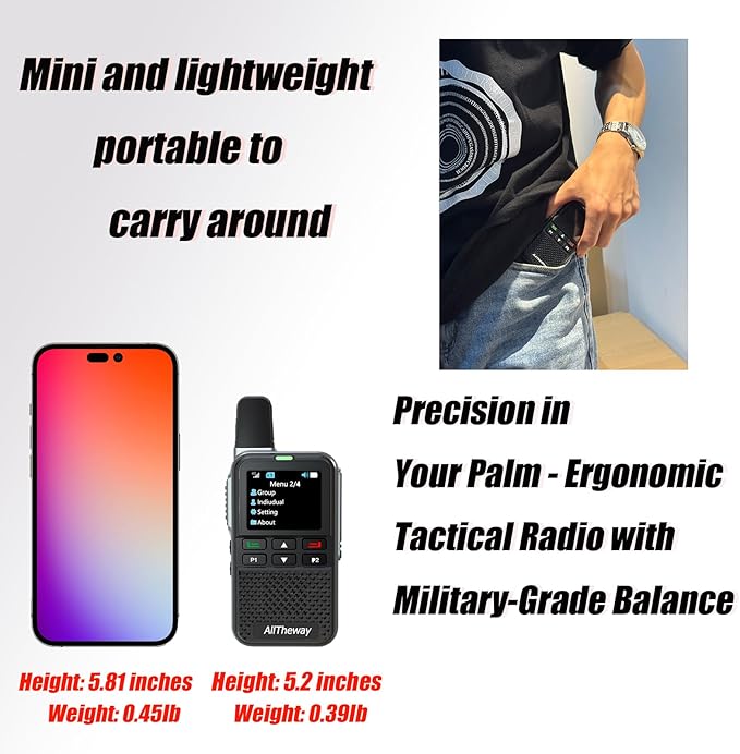 Lifetime Free Data 4G PoC Walkie Talkies - Alltheway Long Range Two-Way Radio with SIM Card, Unlimited Global Push-to-Talk for Outdoor & Work(V808M-2Pack-SIM)