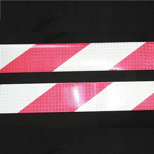 Reflective Tape Red White 3 Inch x 168 Feet, Outdoor Waterproof Conspicuity Strong Adhesive Reflector for Vehicles