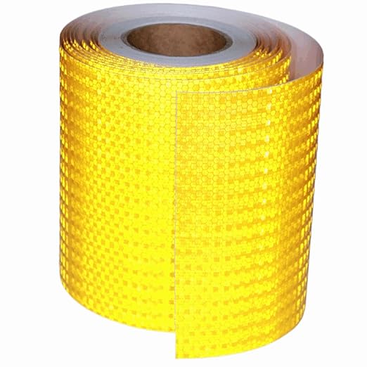 Yellow Reflective Tape 8 inch Wide for Trucks, Outdoor Waterproof High Visibility Safety Warning Reflector Sticker Strips (68 feet)