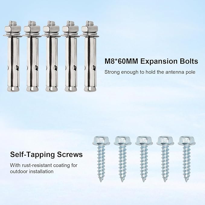 XRDS-RF Antenna Wall Mount - 10 Inch Heavy-Duty Stand Off Wall Mast Mount Windproof Mounting Bracket for TV Antenna Mast (2-Leg + 3-Leg)