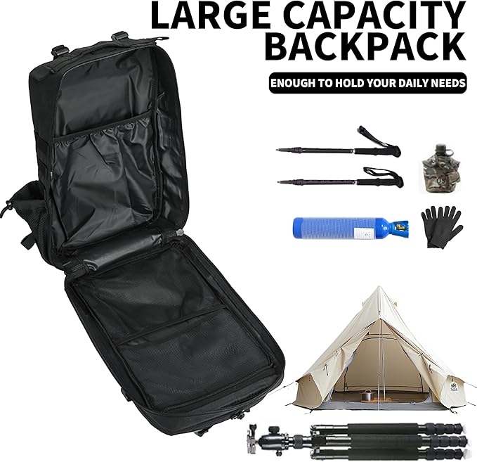 Military Tactical Backpack 45L/25L 3 Day Assault Pack Molle Daypack Hiking Backpack for Men and Women
