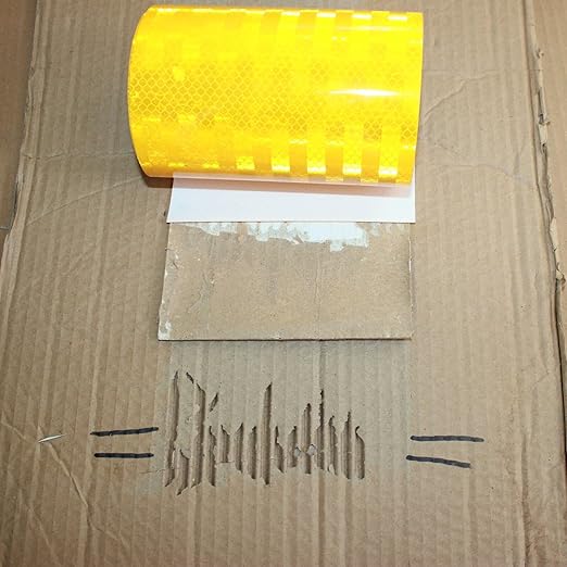 Non Fading Reflective Tape Yellow 6 inch, Outdoor Waterproof High Visibility Warning Industrial Marking Tape, Safety Stickers (11 feet)