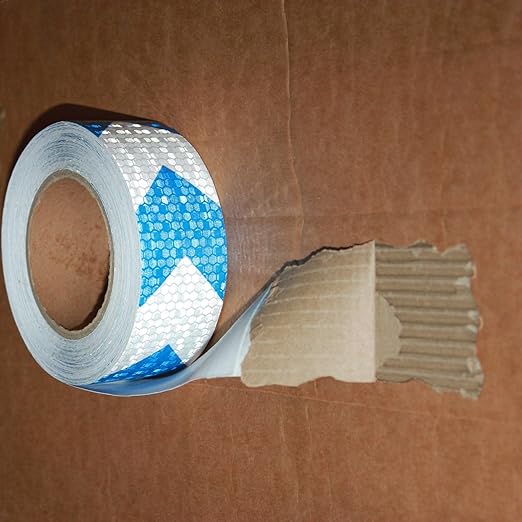 Reflective Tape Blue White 2 Inch x 168 Feet, Outdoor Waterproof Warning Reflector, Night Safety Stickers for Bicycles