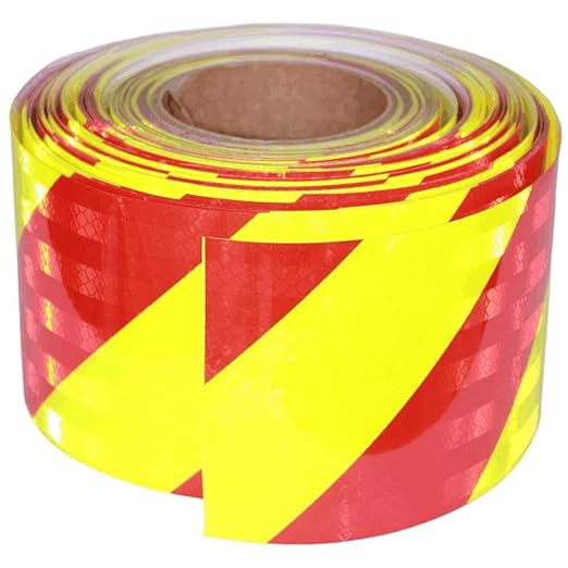 Non Fading Reflective Tape Outdoor Waterproof 4 inch Wide, High Visibility Warning Industrial Marking Tape, Safety Stickers (68 feet)