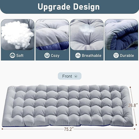 ABORON Patio Lounge Chair, Folding Guest Bed Cot for Adults, 500LB Heavy-Duty Capacity, Portable Extra Bed with Comfort Mat, Quick Fold Design for Indoor Guest Stays & Temporary Use