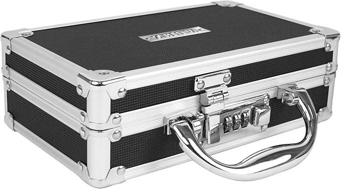 Vaultz Medicine Safe Case w/ Combination Lock - Pack of 3 Cases, 8.35 x 5 x 2.5" - Black