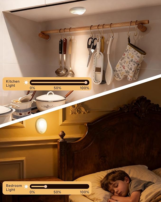 LED 500mAh Rechargeable Battery Puck Lights,Smart Sensor Night Light,3 Color Tap Lights,Wireless Closet Light,Under Cabinet Lighting,Magnetic Sitck On Lights for Kitchen,Closet,Pantry,Shelves(3 Pack)