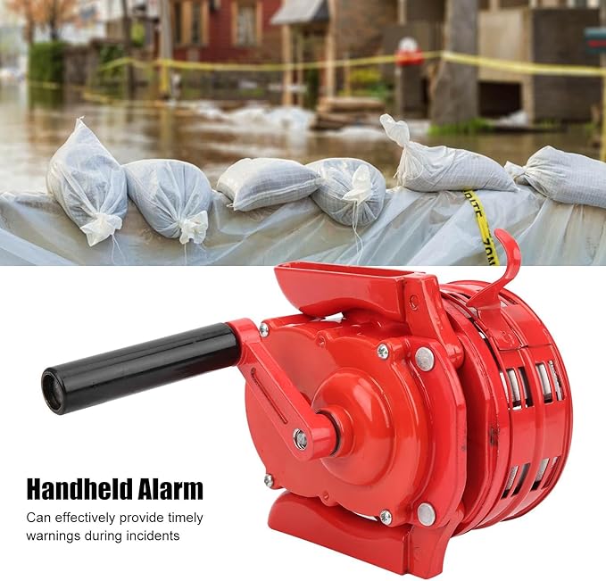 Hand Crank Siren, 120DB Loud Manual Operated Metal Alarm with Portable Hand Held Design, for Factories Schools Troops Emergency Safety
