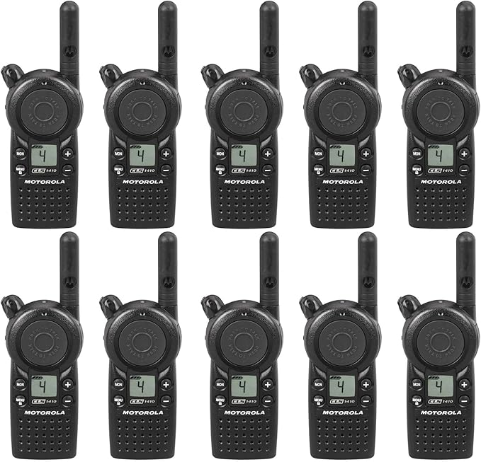 Motorola Solutions CLS1410 10-Pack Two-Way Radio Analog 4 Channels UHF 459.5-469.5MHz