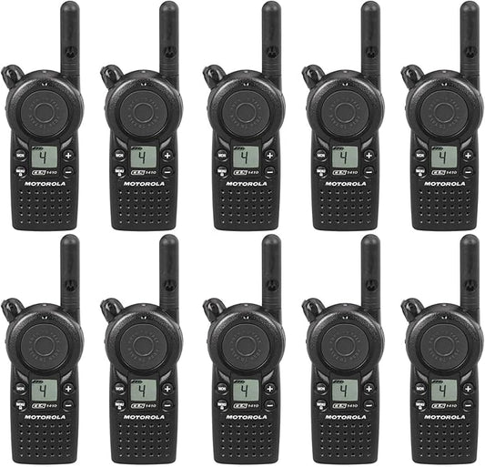 Motorola Solutions CLS1410 10-Pack Two-Way Radio Analog 4 Channels UHF 459.5-469.5MHz