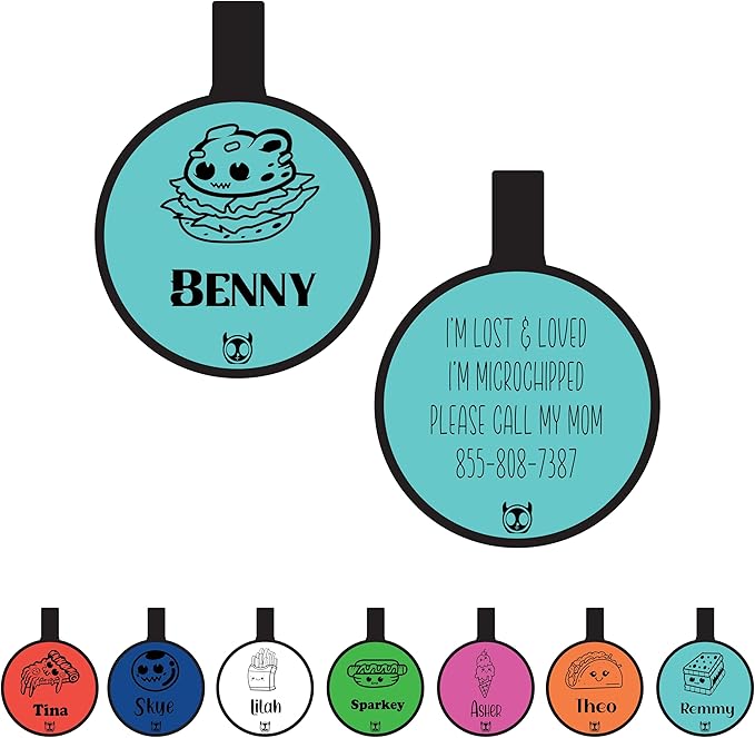 Silent Identification with Waterproof and Durable Silicone Dog Tags: Lightweight, Allergen-Free, and Customizable Round Foods Tiffany
