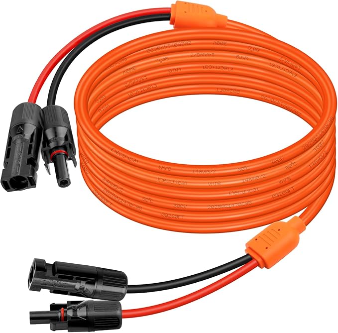 XRDS -RF Solar Extension Cable 20FT, 14AWG Tinned Copper with Solar Panel Connectors, 10AWG Red & Black Branch Wires, Heavy Duty Outdoor Power Cord for RV, Inverter, Generator, Off-Grid System