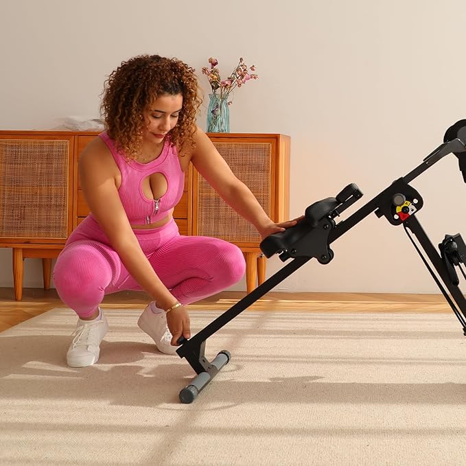 TOUSAINS 3 in 1 Adjustable AB Machine for Stomach Workout with 3 Heights, Foldable Rowing Machine for Home Gym with Comfortable seat & LCD Display Monitor, 330lbs Weight Capacity