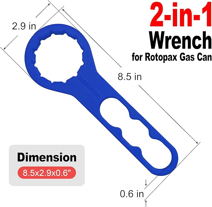2-in-1 Combination Wrench For Rotopax Cap Wrench Fuel Can and Fuel/Water Pack Container Mounts T-Handle Tool, RX-LOX-PM LOX-PM RX-DLX-PM Portable Lock-Blue