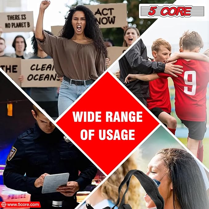 5 CORE Megaphone Speaker Portable 20W Bullhorn w Siren Adjustable Volume Bull Horn 300 Meter Range Battery Operated Handheld Mega Phone for Coaches Safety Drill - Parent MEGA 20R