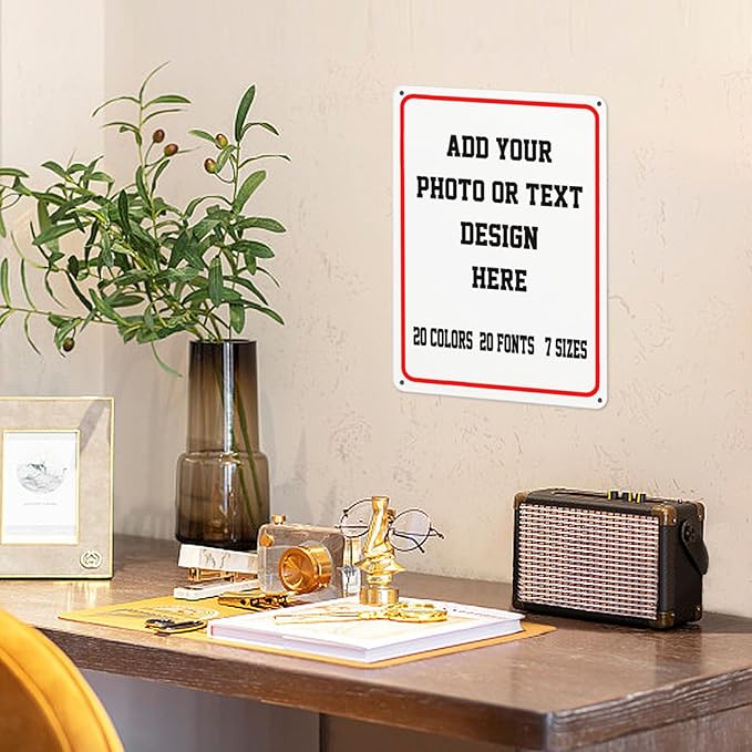 Custom Metal Sign, Personalized Aluminum Sign for Office, Business, Workplace, office, Home, Airbnb, Delivery Signs, 12x16inch