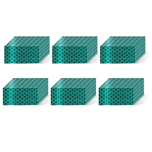 Green Reflective Stickers 1 inch X 2 inch, Outdoor Waterproof High Visibility Warning Safety Adhesive Reflector Tape (60 Pcs)