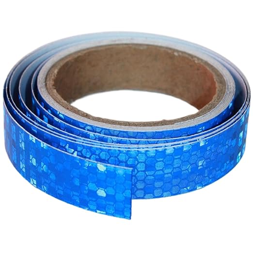 Industrial Reflective Tape Blue 1 inch Wide, Outdoor Waterproof High Visibility Safety Warning Reflector Sticker Strips (15 feet)