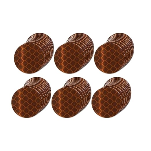 Brown Reflective Stickers 1-inch Diameter Round Reflector, Outdoor Waterproof High Visibility Warning Adhesive Tape (60 Pcs)
