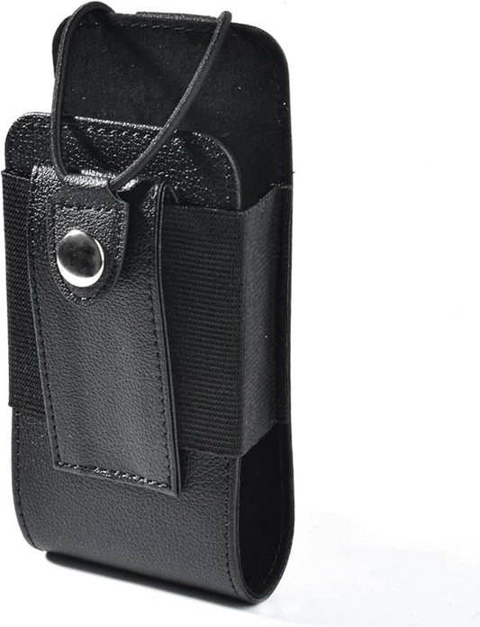 Universal Duty Belt Radio Holster Leather Walkie Talkie Pouch for Motorola Baofeng Midland Handheld Two Way Radio