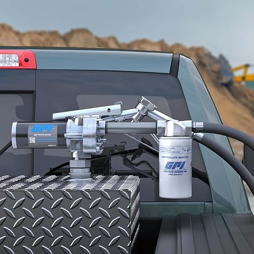GPI - M-180 Series Fuel Transfer Pump, Manual Shut-off Unleaded Nozzle with Filter Kit, 18 GPM, 12 Volt (110612-01)