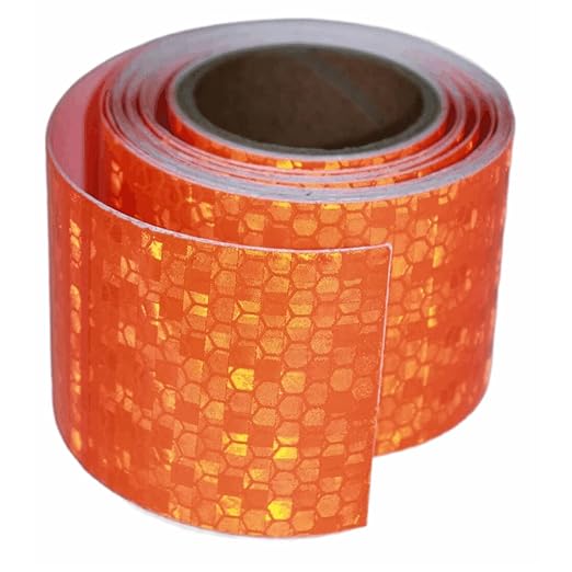 Industrial Reflective Tape Orange Outdoor Waterproof 2 inch Wide, High Visibility Safety Warning Reflector Sticker Strips (11 feet)