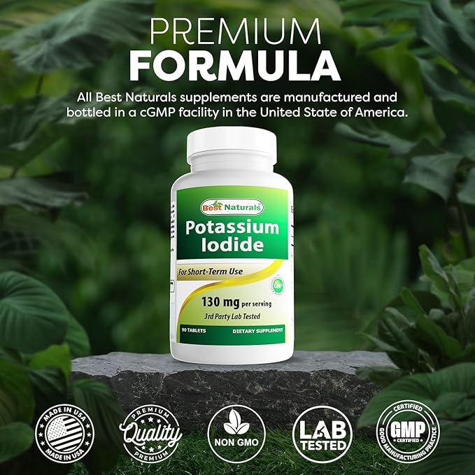 Best Naturals Potassium Iodide 130 mg per Serving - Dietary Supplement, 90 Tablets (1)