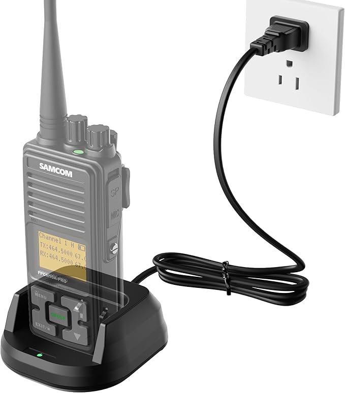SAMCOM FPCN10A Charging Base, Compatible with FPCN10A FPCN10A-RPO FPCN20A Walkie-Talkie and Separate 3000mAh Battery, Desktop Charger, U.S. Plugs, Indicator Light,1 Pcs (Radios Not Include)