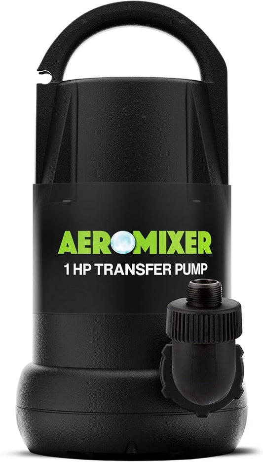 Aeromixer 1 HP Transfer Pump - Submersible Water Pumps, Sump Pump for Pool Draining, Portable Electric Garden Utility Pumps 5120 GPH, Heavy Duty Outdoor Water Flow System for Farming and Gardening