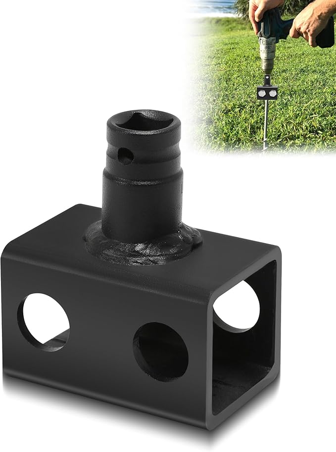 MHA50C 1/2" Mobile Home Anchor Driver Tool - Center-type Ground Anchor Drill Adapter for Helical Ground Anchors with Square Kits