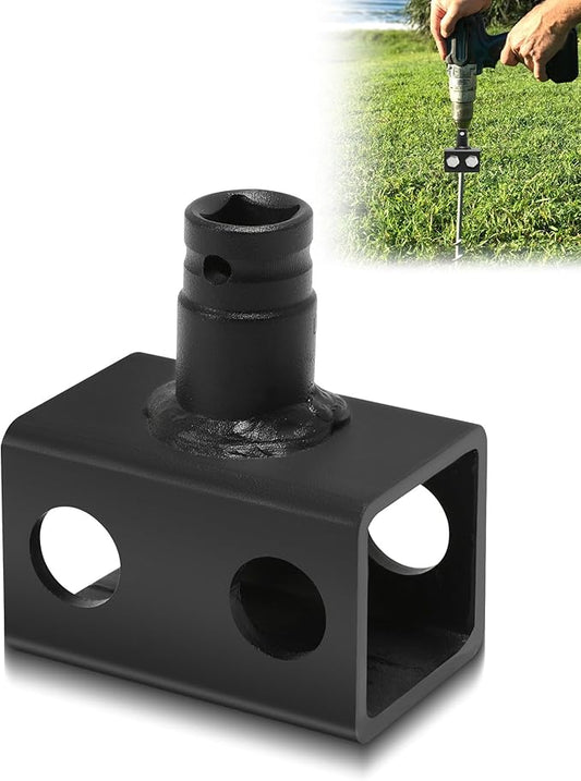 MHA50C 1/2" Mobile Home Anchor Driver Tool - Center-type Ground Anchor Drill Adapter for Helical Ground Anchors with Square Kits