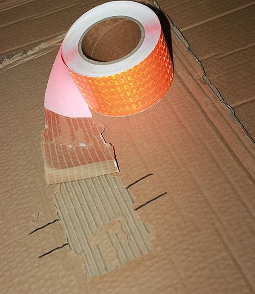 Industrial Reflective Tape Orange Outdoor Waterproof 3 inch Wide, High Visibility Safety Warning Reflector Sticker Strips (68 feet)