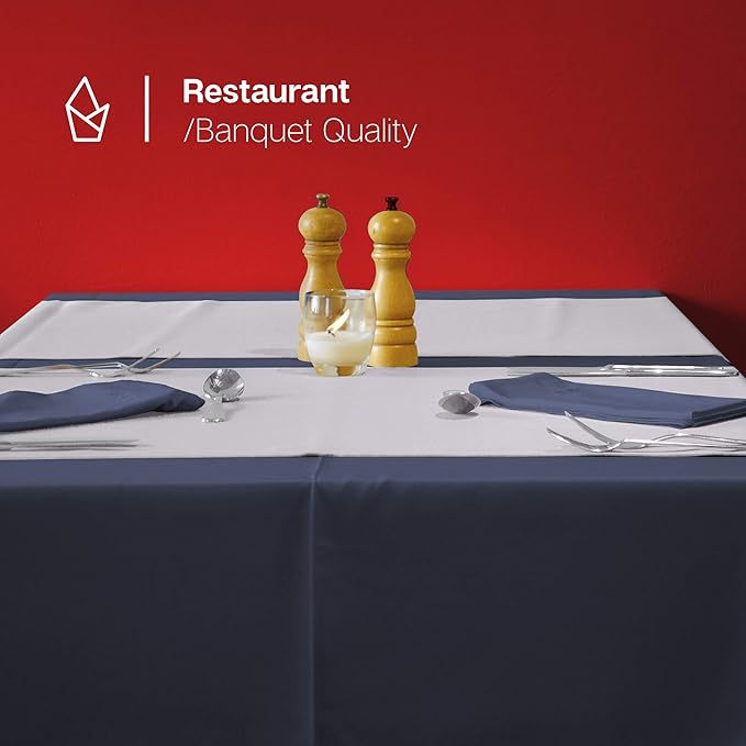 Gee Di Moda Rectangle Tablecloth - 60 x 102 Inch Navy Blue Table Cloth for 6 Foot Rectangle Tables - Heavy Duty Washable Fabric - for Holiday Party, Dinner, Weddings, Baby Shower & Events