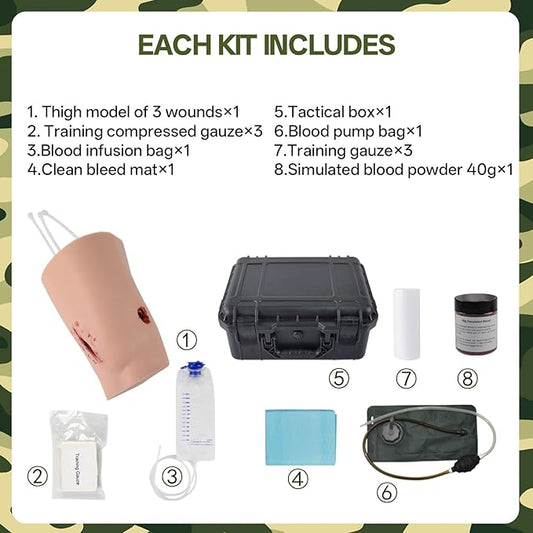 Lower Extremity Wound Packing Trainer Kit, Stop The Bleed Kit for Hemostasis Training & Tourniquet, Hemorrhage Control Thigh Bleeding Control Trainer for Medical Education