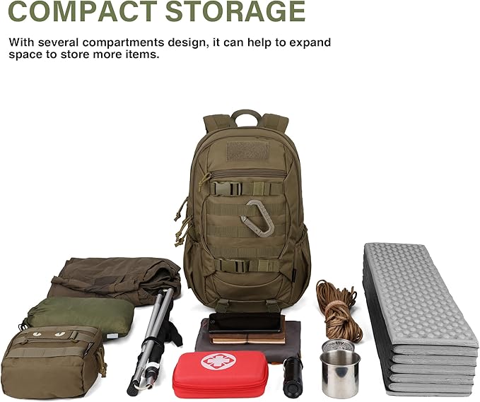 Mardingtop Tactical Molle Backpack for Men- 18L/28L EDC Hiking & Motorcycle Backpack