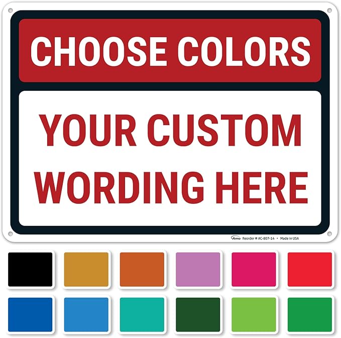 Custom Personalized Signs For Home, Office, Business, Delivery, Decor, Indoor/Outdoor Use Black Border Sign, 10x7 Aluminum Inches, Rust Free .040 Aluminum, Fade Resistant, Made in USA