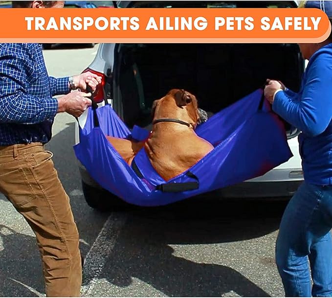 Transport Stretcher for Dogs, Pet Folding Stretcher Emergency Animal Carrier with Safety Strap Max 132 Pound Weight Animal Stretcher for Dogs (Blue)