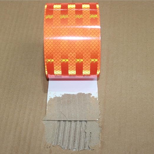 Non Fading Reflective Tape Brown Outdoor Waterproof 4 inch Wide, High Visibility Safety Warning Reflector Sticker Strips (11 feet)