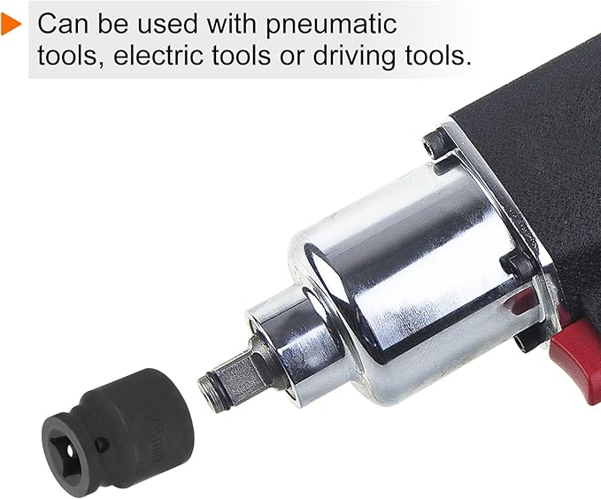 HARFINGTON 12-Point Impact Socket 1/2 Inch Drive 23mm Metric Cr-V Shallow Impact Socket Nut Driver Wrench for Auto Repair