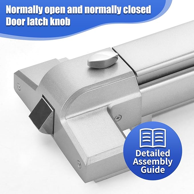 31 Inch Painted Aluminum Panic Bars for Exit Doors - Push Bar Panic Exit Device, Commercial Door Push Bar Locks, Fits Left & Right Handed Wood & Metal Doors