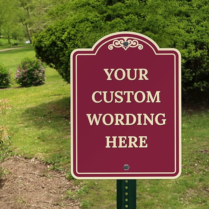 Custom Indoor/Outdoor Decorative Sign,Custom Personalized Ivory Border Sign, 18x24 Inches, ACM, Fade Resistant, Made in USA