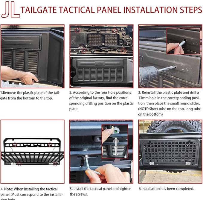 Tailgate Table Foldable Rear Cargo Shelf, Drop Down Tailgate Table, Aluminium Alloy Tailgate Tactical Molle Panel,Foldable Table Cargo Shelf Storage Cargo Luggage Holder Carrier