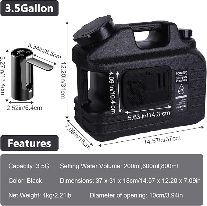 ASIEIT 3 Gallon/5 Gallon Water Jug with Spigot, Portable Water Tank BPA Free, Leak-Proof Water Containers for Camping Water Storage Containers for Emergency Outdoor Hiking Picnic, Green/Yellow/White