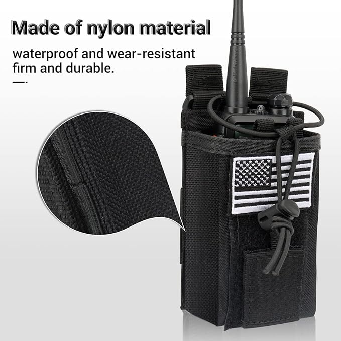 Tactical Radio Holster Case Molle Radio Pouch Military Heavy Case Accessories Radio Holder Duty Belt Holster Bag for Baofeng UV-5R BF-F8HP PRO UV-32 Two Way Radio Walkie Talkies Adjustable Storage