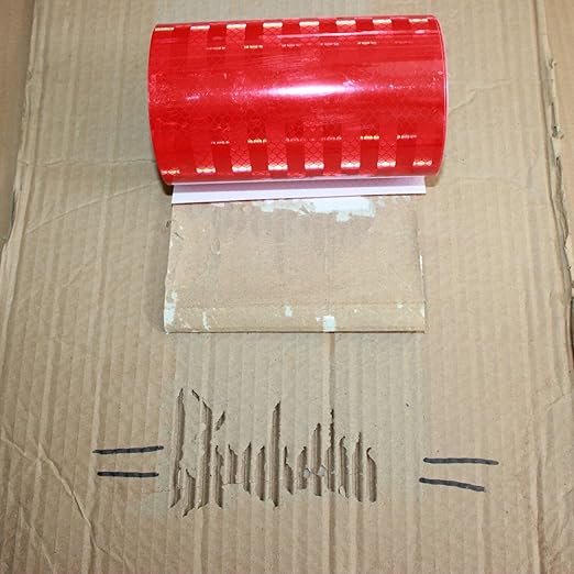 Industrial Non Fading Reflective Tape Red Outdoor Waterproof 6 inch, High Visibility Safety Warning Adhesive Stickers (10 feet)
