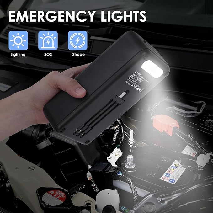 JIYHF 3000A Jump Starter with Air Compressor 150PSI Tire Inflator-12V Lithium Battery 8.0L Gasoline and 6.0L Diesel Engines, Portable Jump Box with Solar Panel and PD 45W Fast Charge